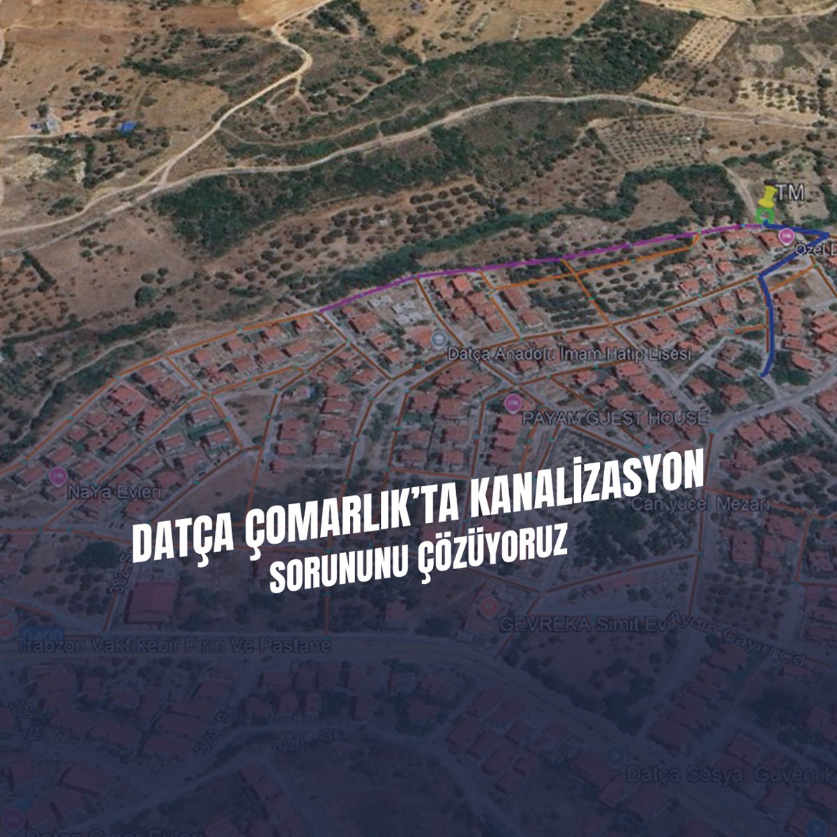 Datça Çomarlık’ta Kanalizasyon Sorunu Çözülüyor